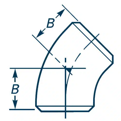45 deg radius